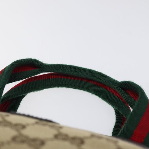 GUCCI GG Canvas Web Sherry Line Hand Bag Beige Silver - Picture 8 of 16